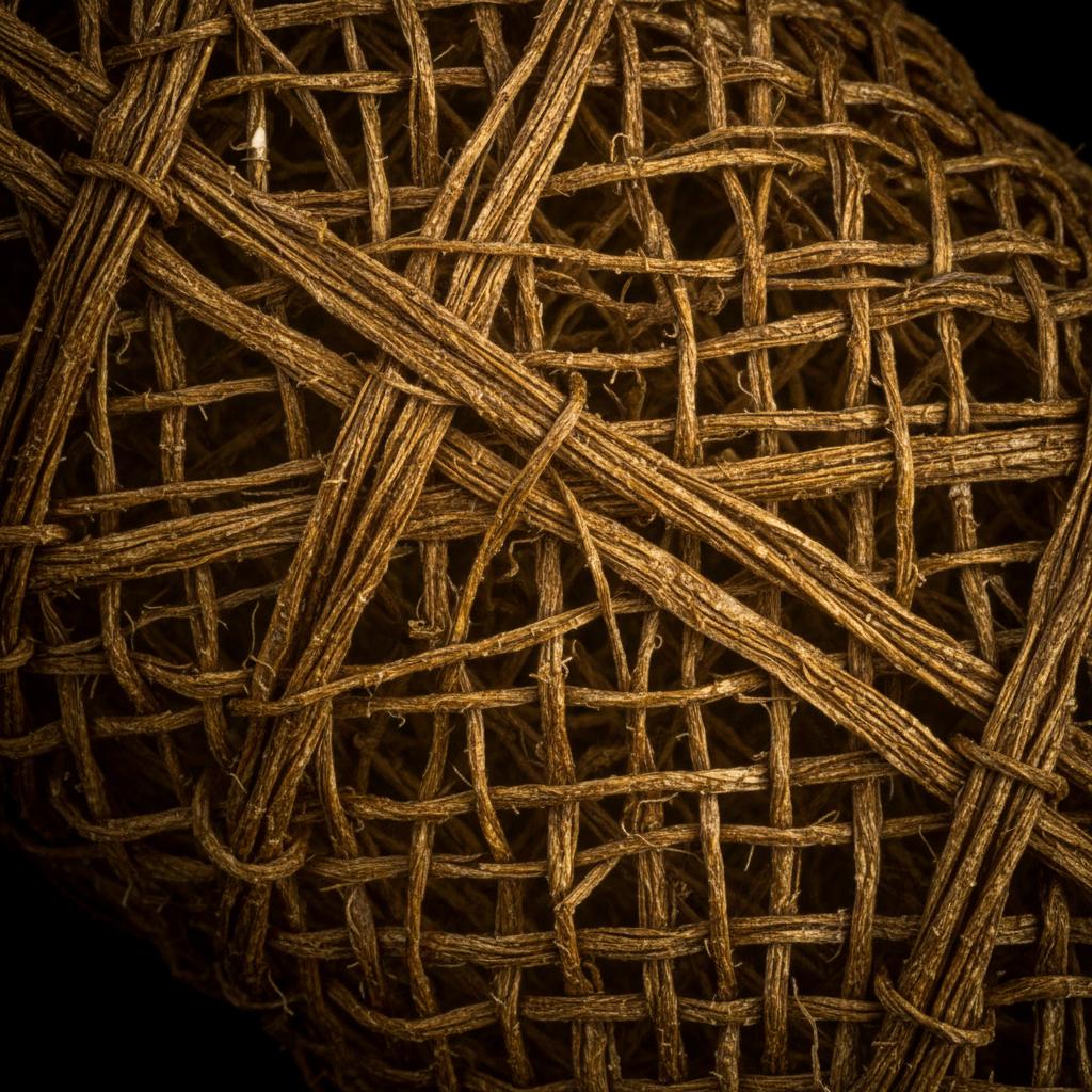Hemp fiber closeup showing the strong cellulose structure of hemp paper